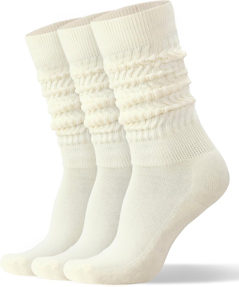 AugRing Store Womens Slouch Scrunch Socks Retro Knee High Soft Stack Chunky Cozy Boot Socks For Women Size 6-11 - Image 1